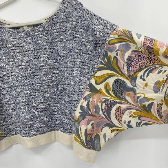 Saturday Sunday Anthropologie Size Large Sweatshirt Flora Printed Dolman - Picture 8 of 16